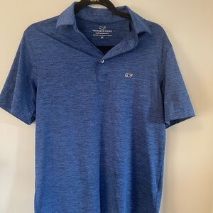 Vineyard Vines Blue Polo Shirt with Textured Design